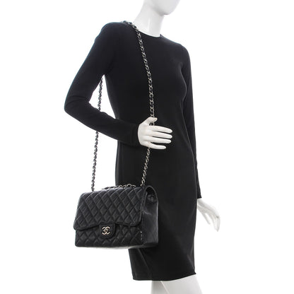 Chanel Caviar Quilted Jumbo Single Flap Black 2 of 9