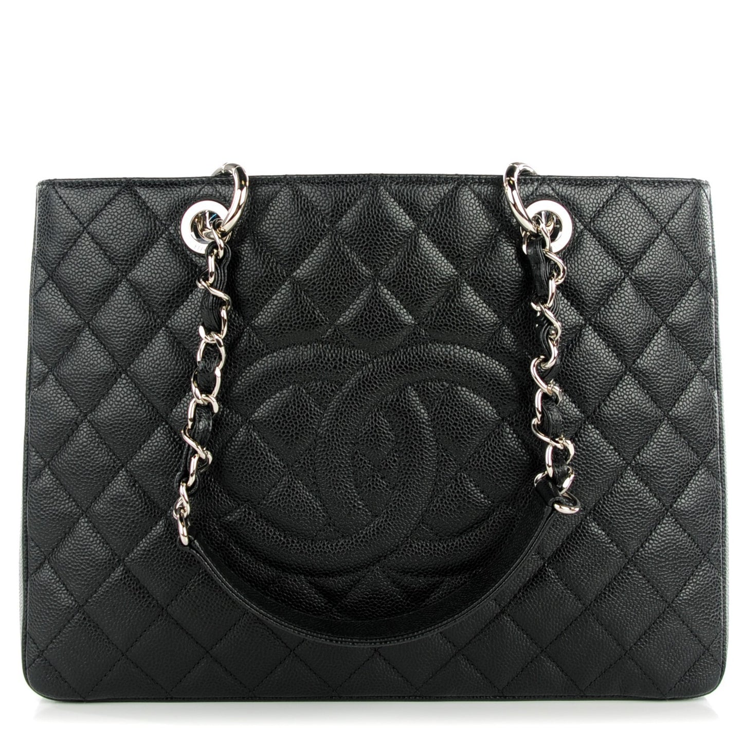 Caviar Quilted Grand Shopping Tote GST Black