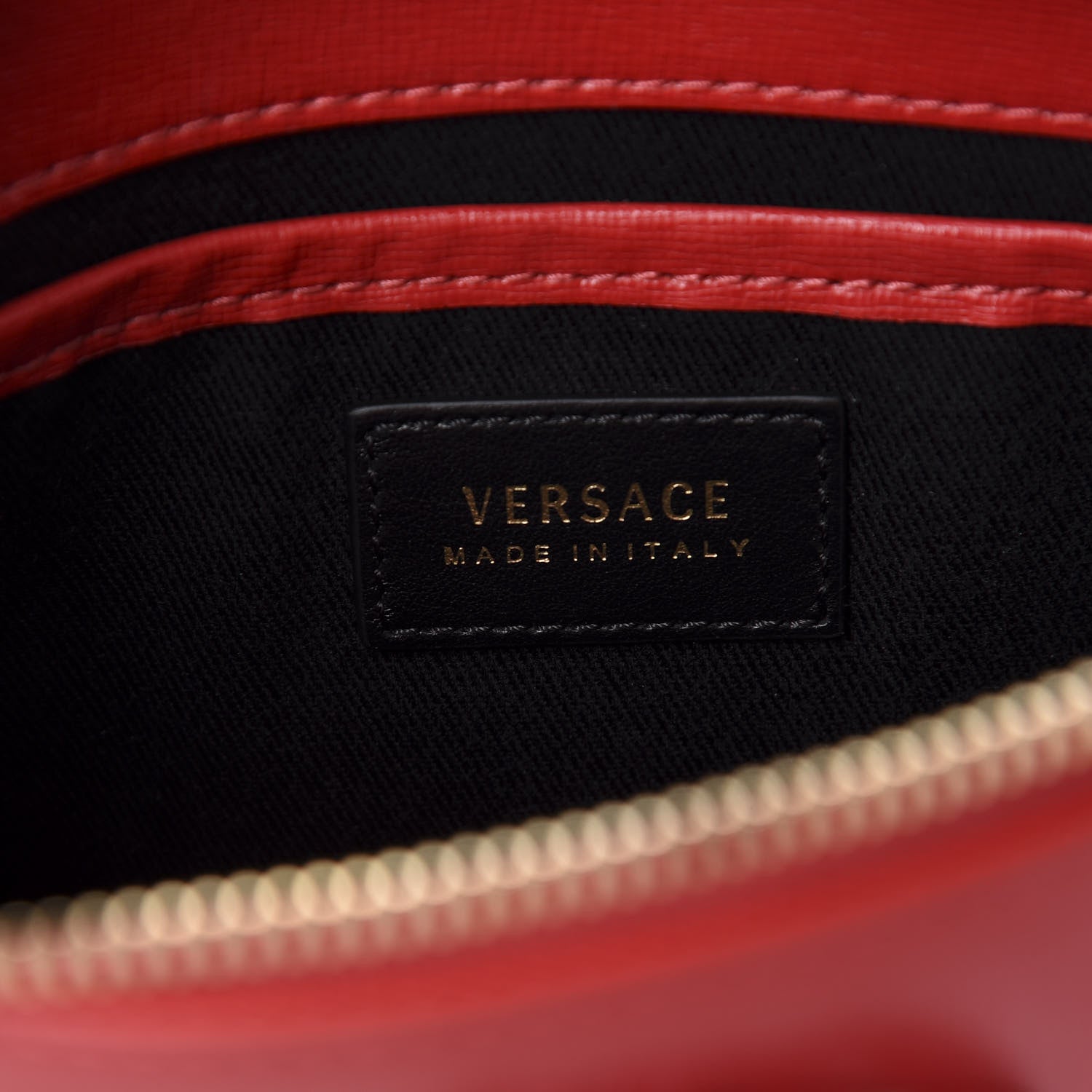 Versace Saffiano Calfskin Palazzo Chain Crossbody Red 8 of 10