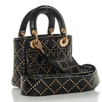 Christian Dior Lambskin Studded Mini Supple Lady Dior Black 3 of 6