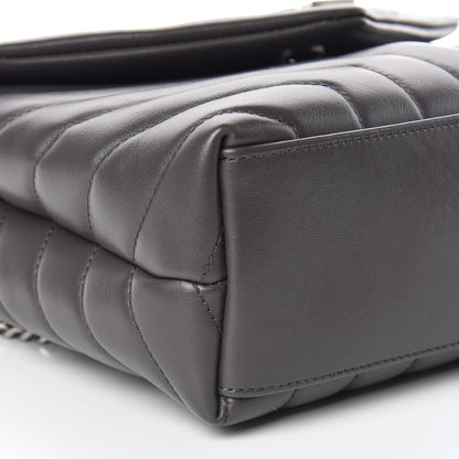 Saint Laurent Calfskin Y Quilted Monogram Small Loulou Chain Satchel Asphalt 10 of 11