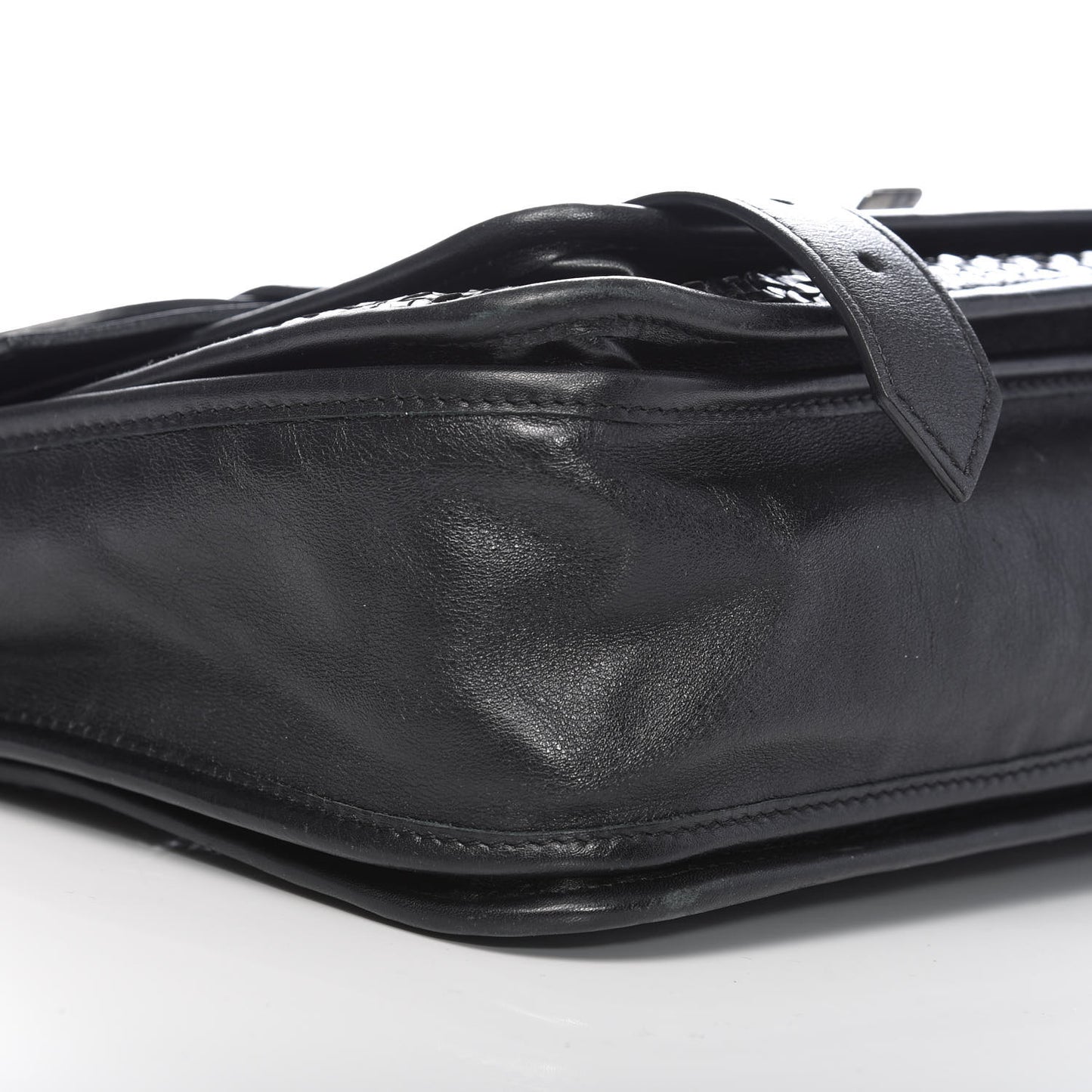 Woven Calfskin PS1 Medium Satchel Black