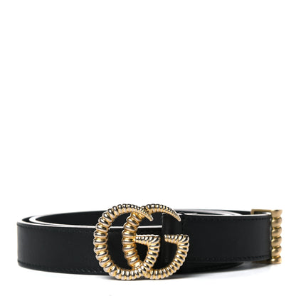 Gucci Moon Calfskin Torchon Double G 25mm Belt 85 34 Black 1 of 4