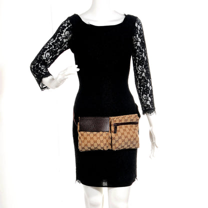 Gucci GG Monogram Double Pocket Belt Bag Dark Brown 2 of 8