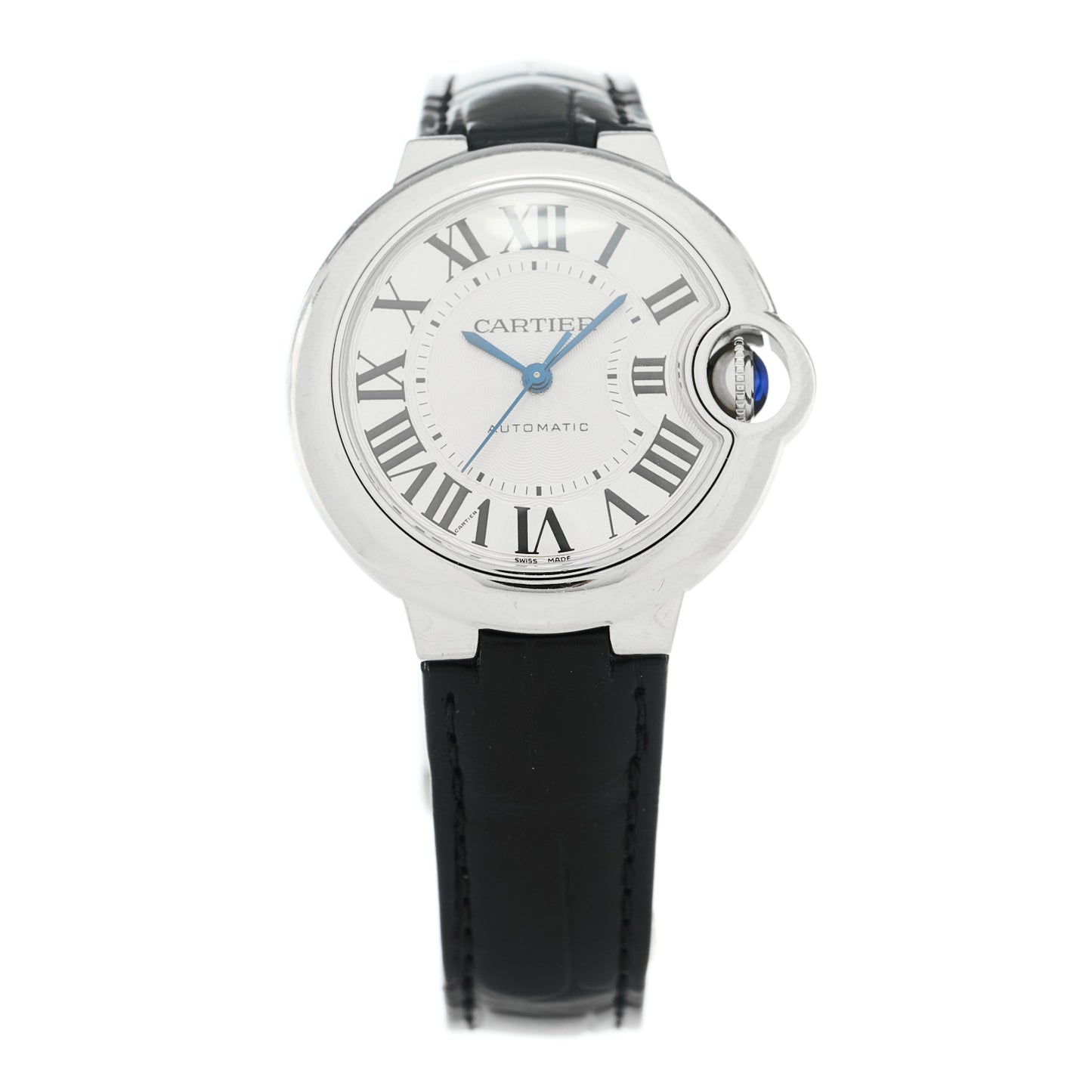 Stainless Steel Alligator 33mm Ballon Bleu De Cartier Automatic Watch