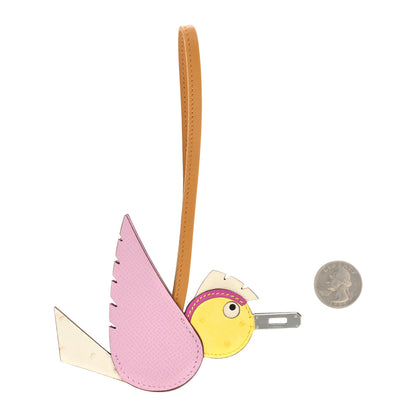 Hermes Ostrich Epsom Swift Birdy Bag Charm Mauve Sylvestre 2 of 3