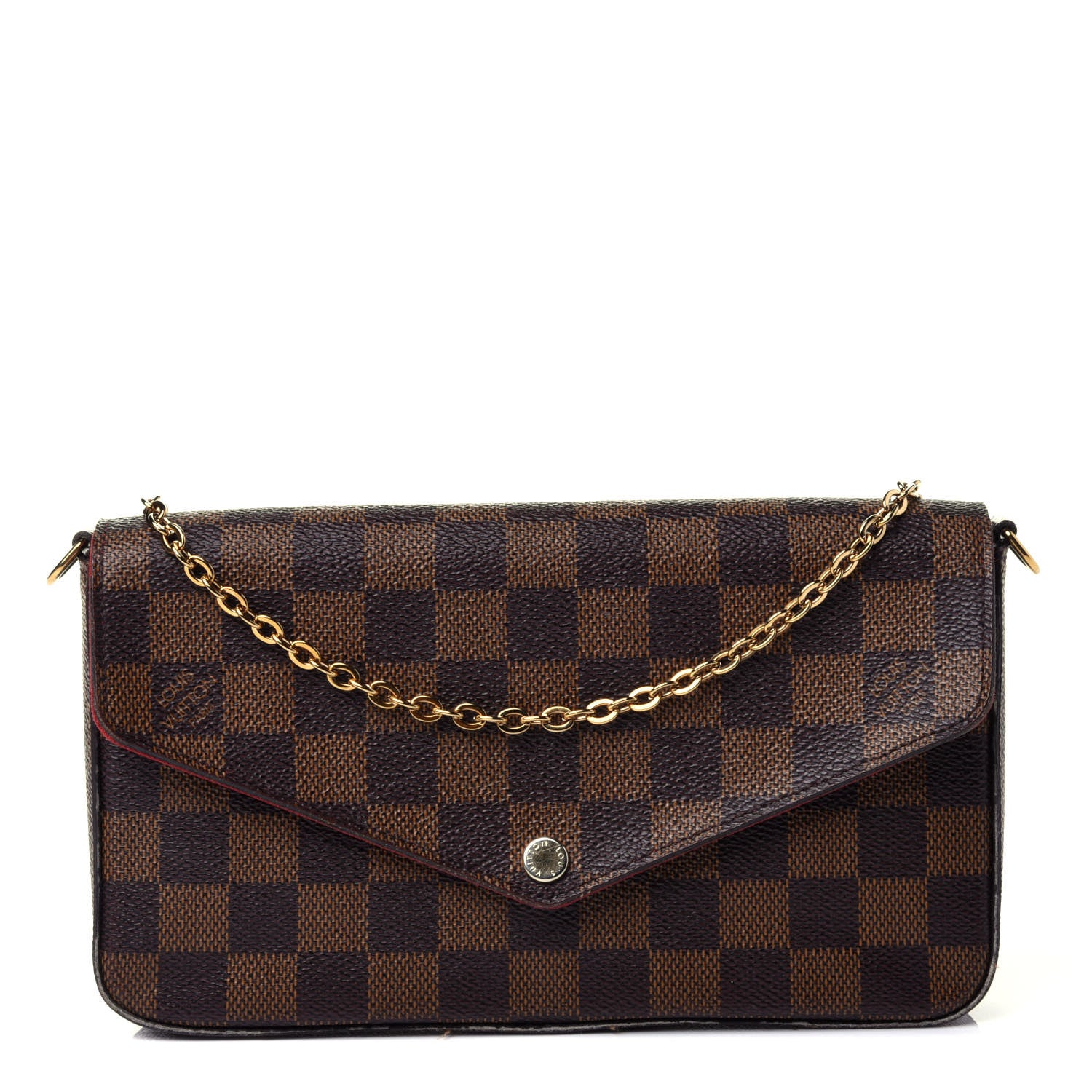 Louis Vuitton Damier Ebene Pochette Felicie Chain Wallet 1 of 6
