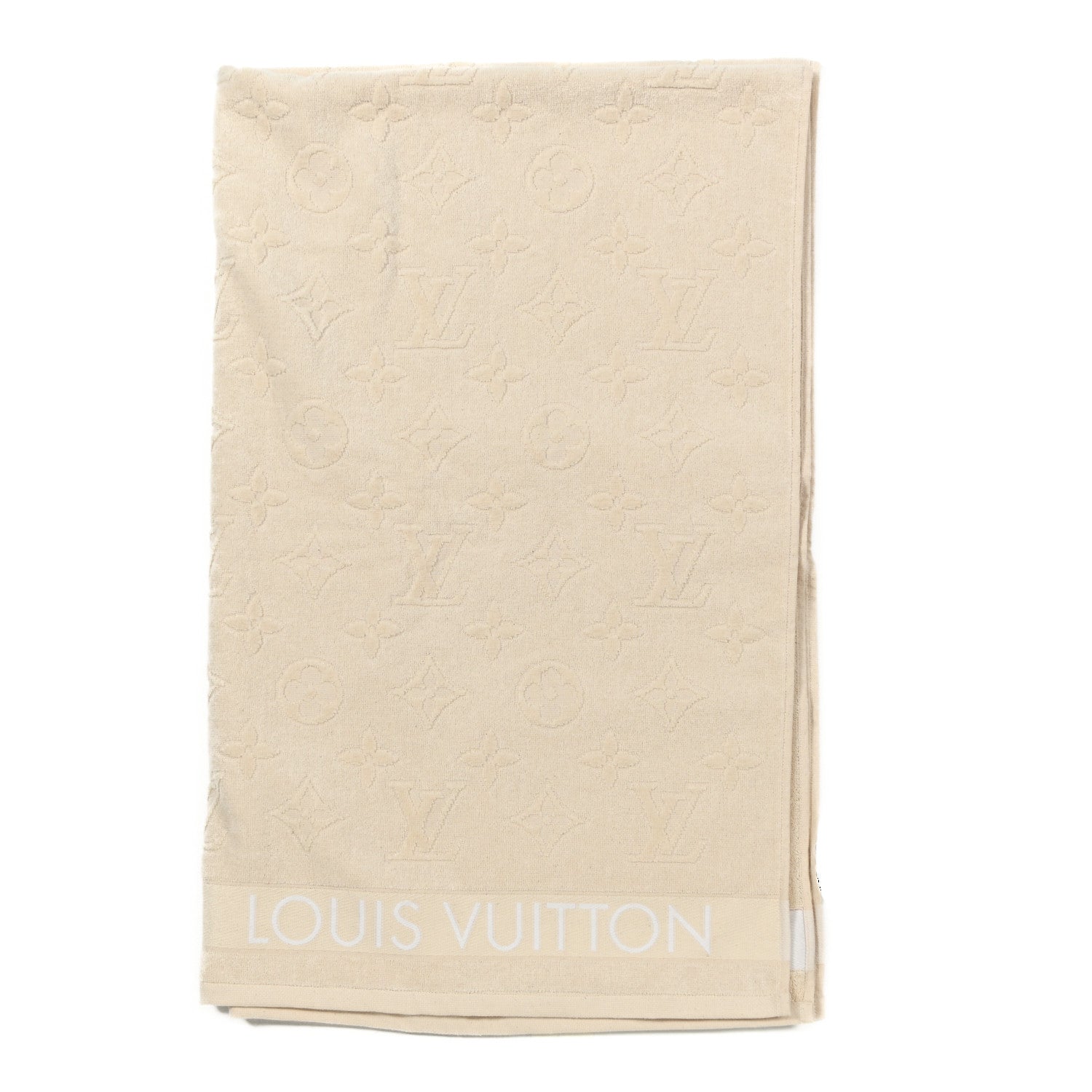 Louis Vuitton Cotton Monogram Classic Beach Towel Beige 1 of 3