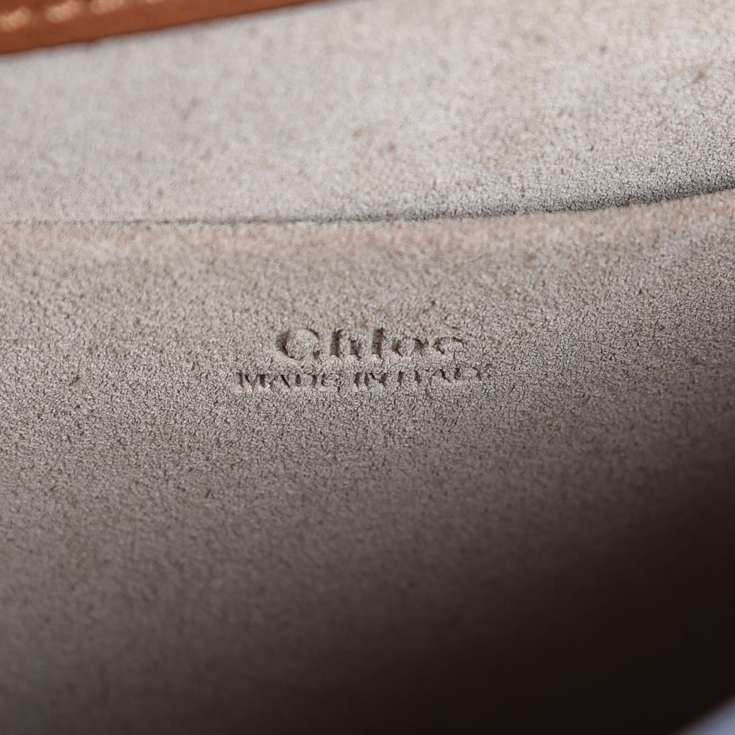 Calfskin Suede Medium Nile Bracelet Bag Caramel