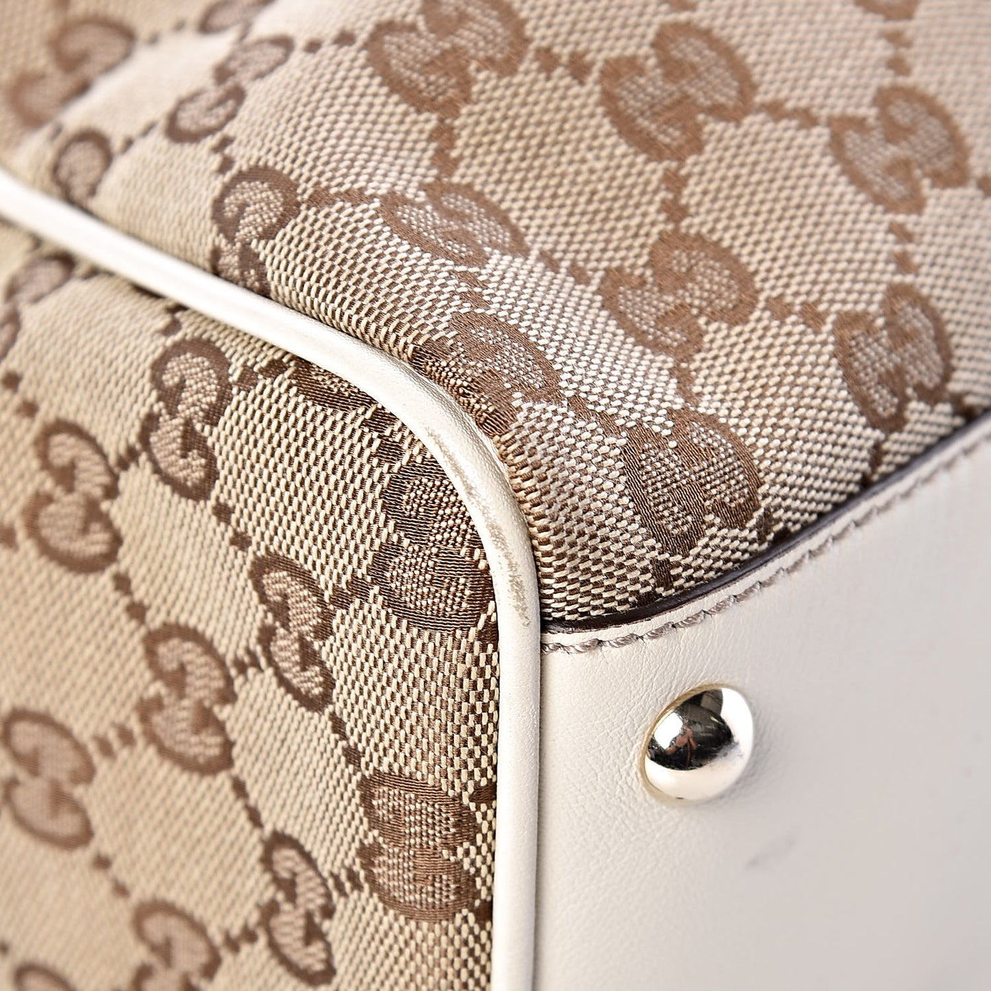 Monogram Medium Peggy Braided Tote Off White
