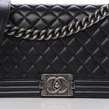 Chanel Lambskin Quilted Medium Boy Flap Black 9 of 11