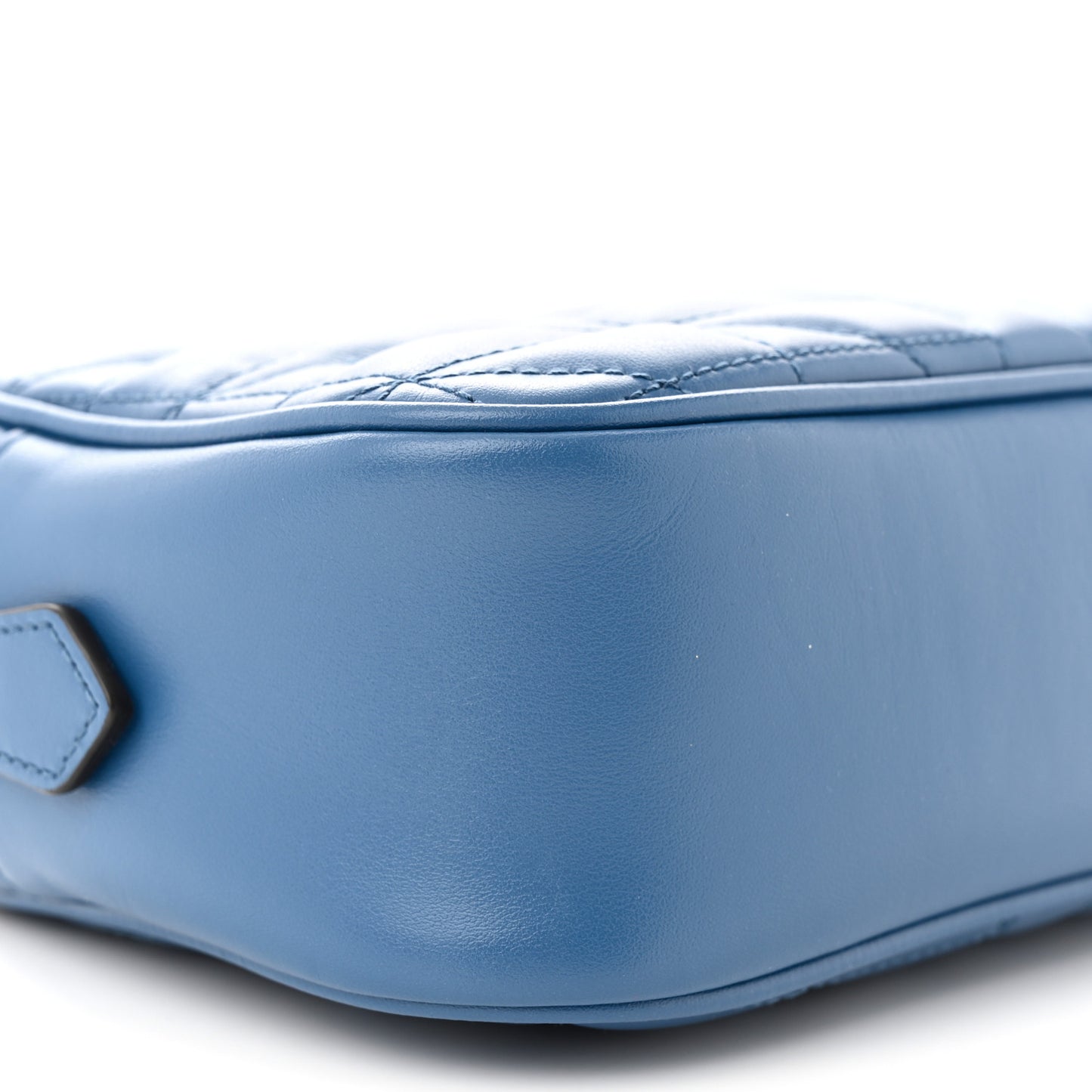 Calfskin Matelasse Aria Small GG Marmont Chain Shoulder Bag Clear Blue