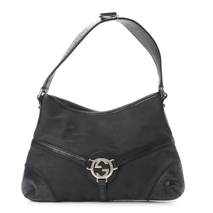 Gucci Canvas GG Reins Shoulder Bag Black 1 of 10
