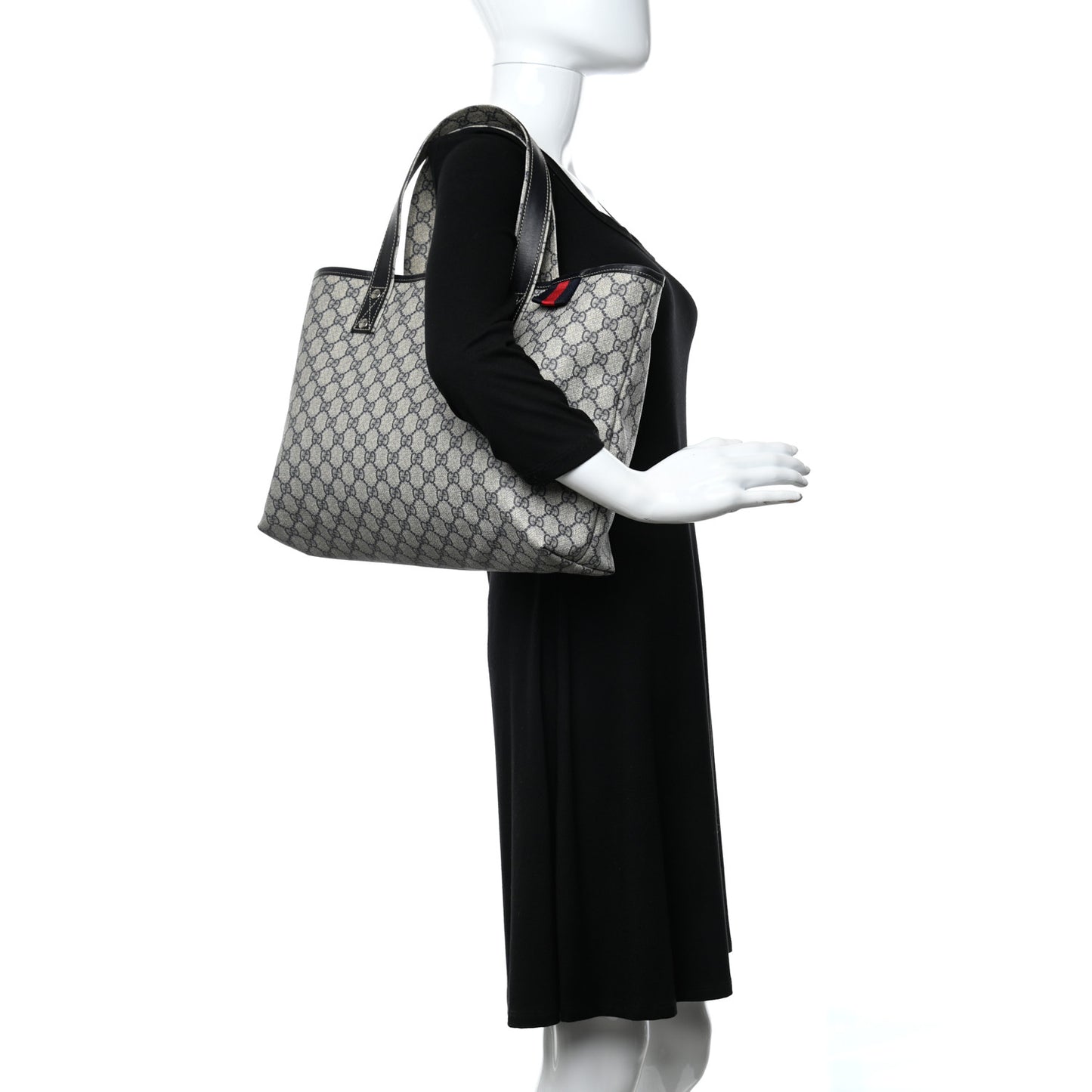 GG Plus Monogram Medium Signature Web Loop Tote Navy