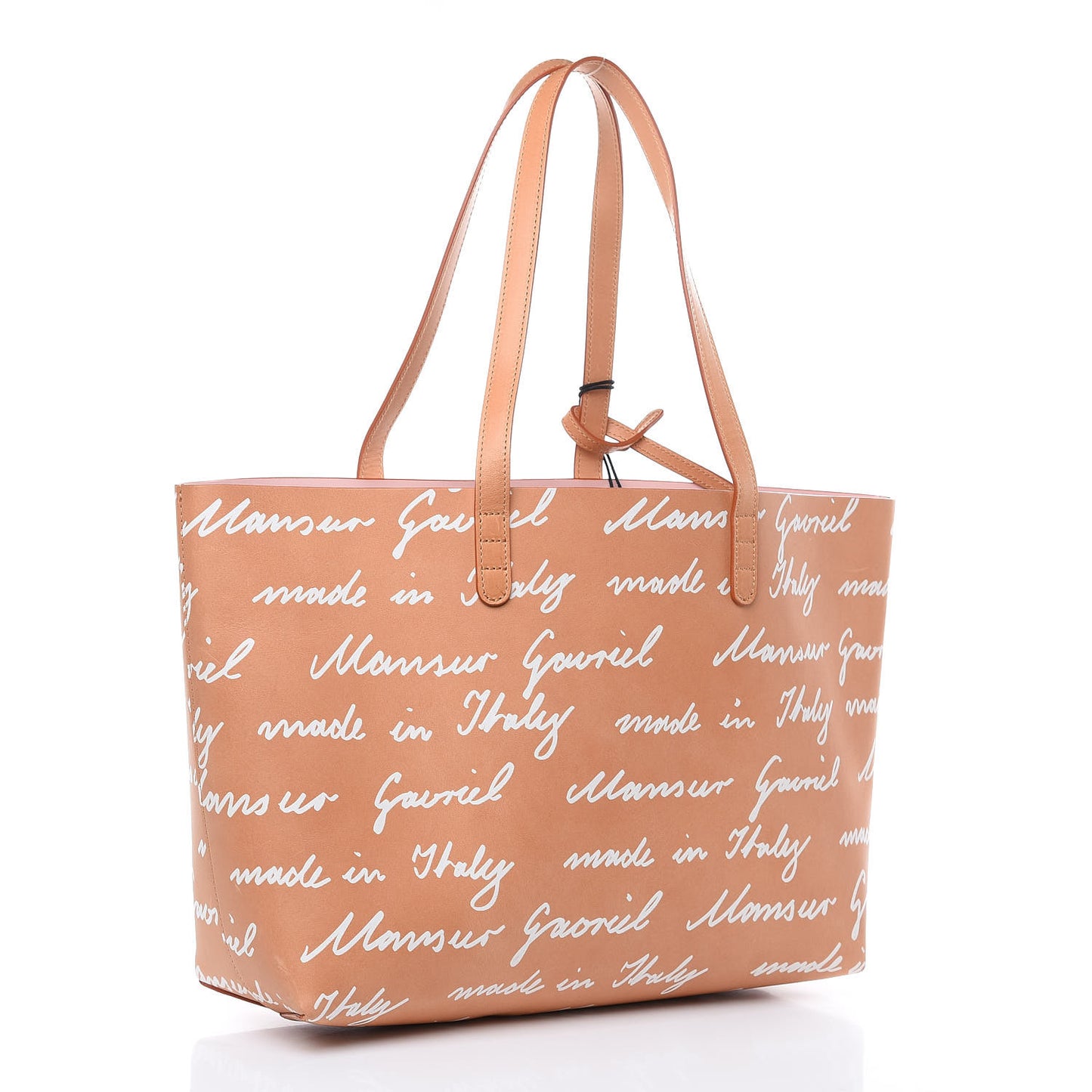 Calfskin Small Logo Shopping Tote Cammello