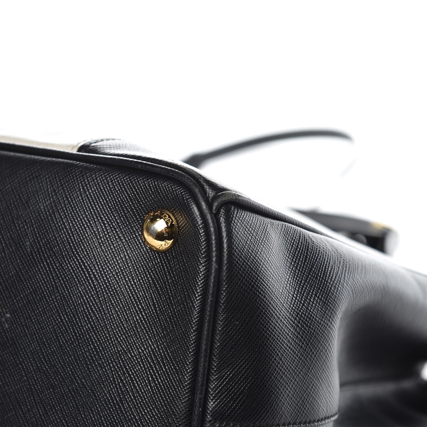 Prada Saffiano Lux Colorblock Medium Galleria Double Zip Tote Black Talco 12 of 16