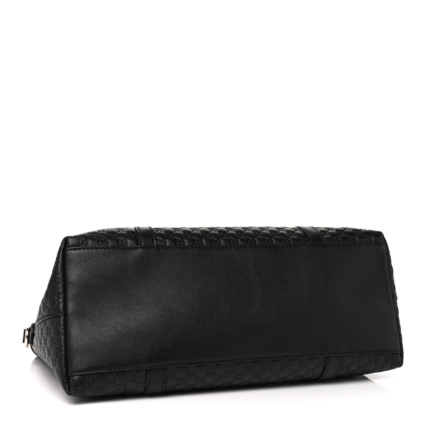 Soft Microguccissima Small Zippered Satchel Black