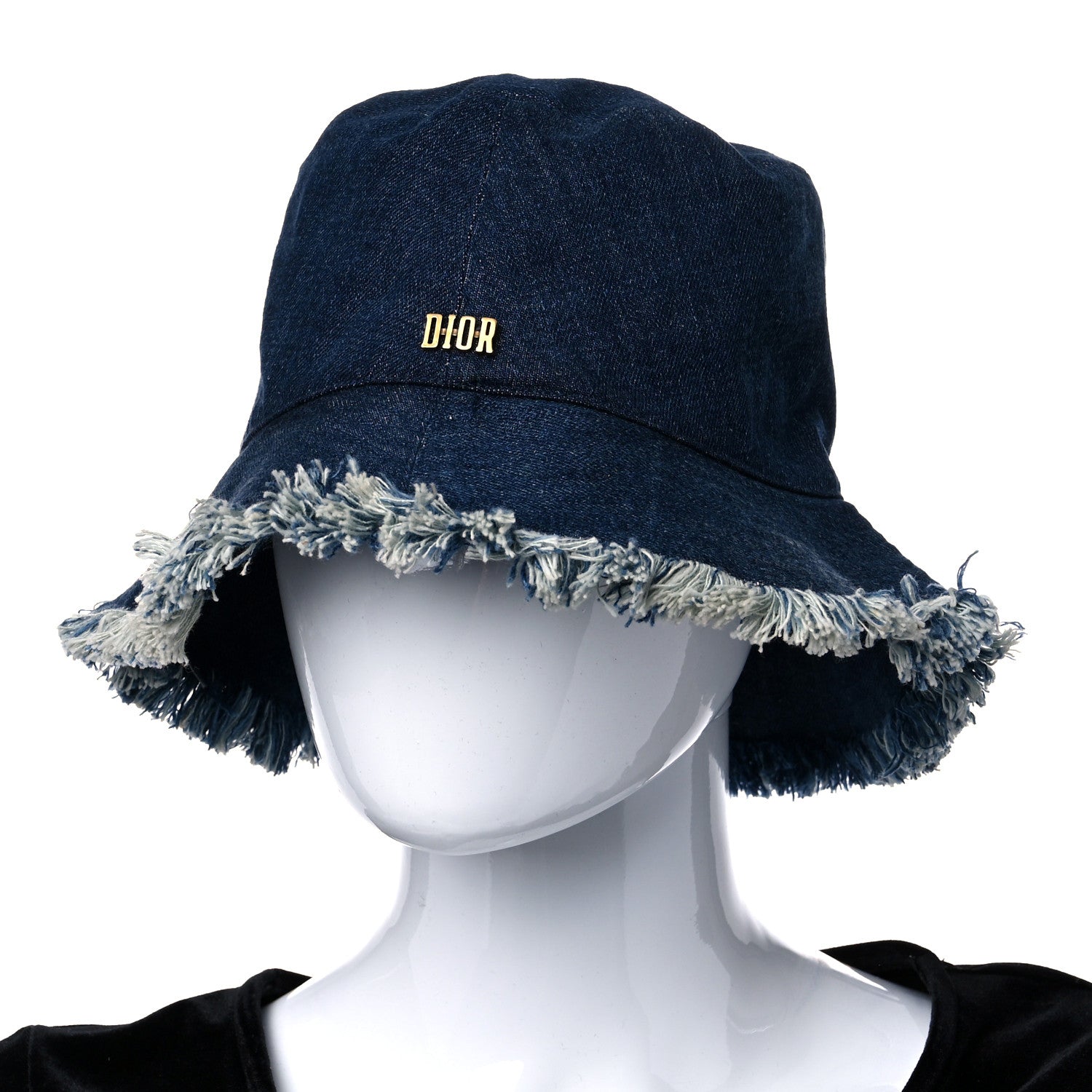 Christian Dior Denim Bucket Fringe Hat 57 Blue 3 of 13