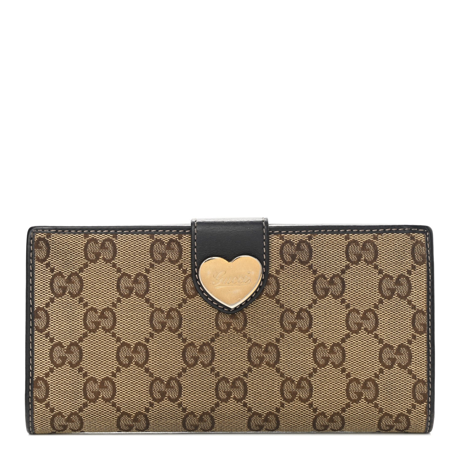 Gucci Monogram Heart Continental Wallet Dark Brown 1 of 9