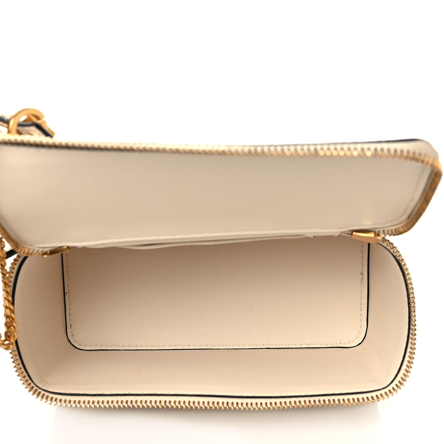 Grainy Calfskin Vlogo Vanity Case White