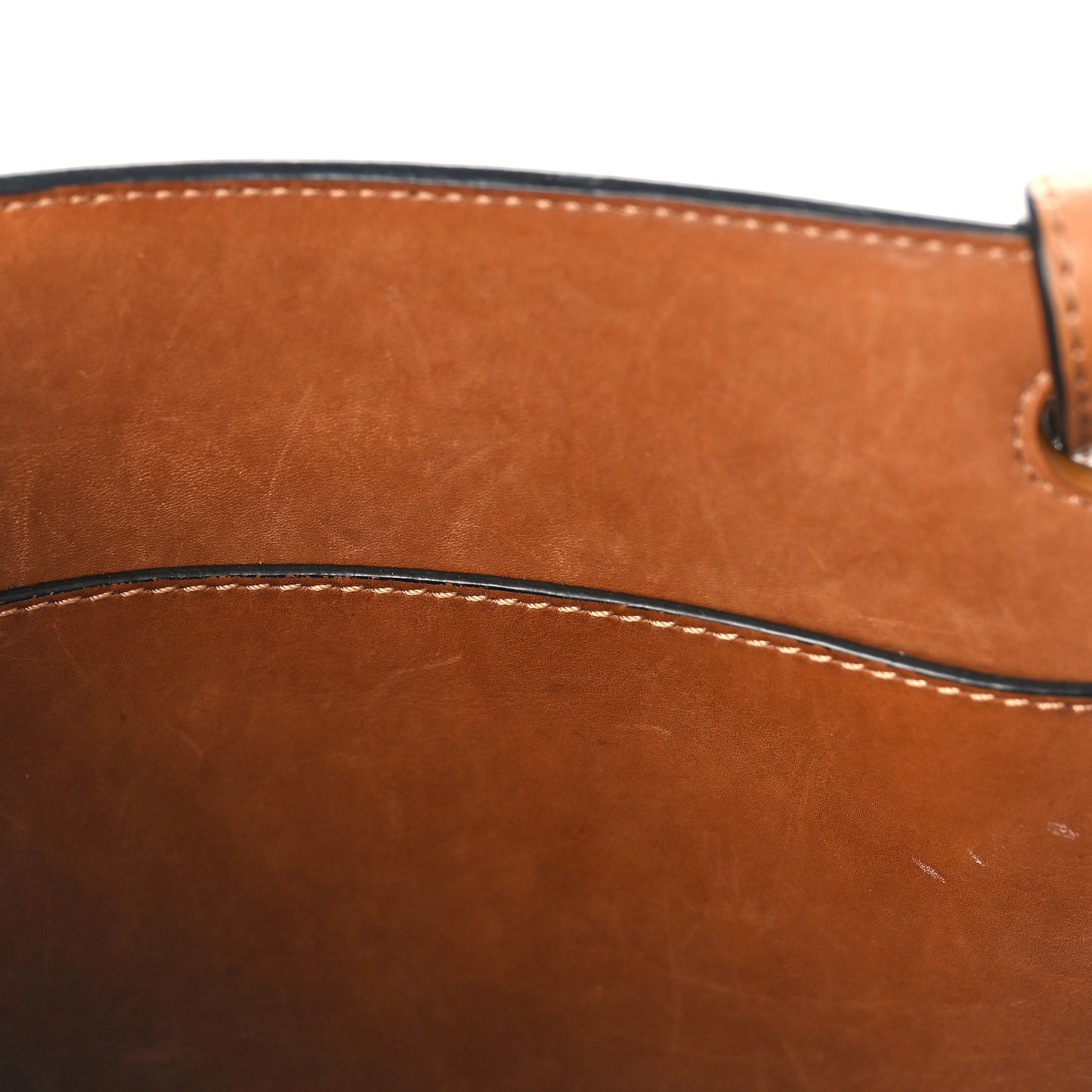 Calfskin Double Handle Square Tote Camel Capri Blue