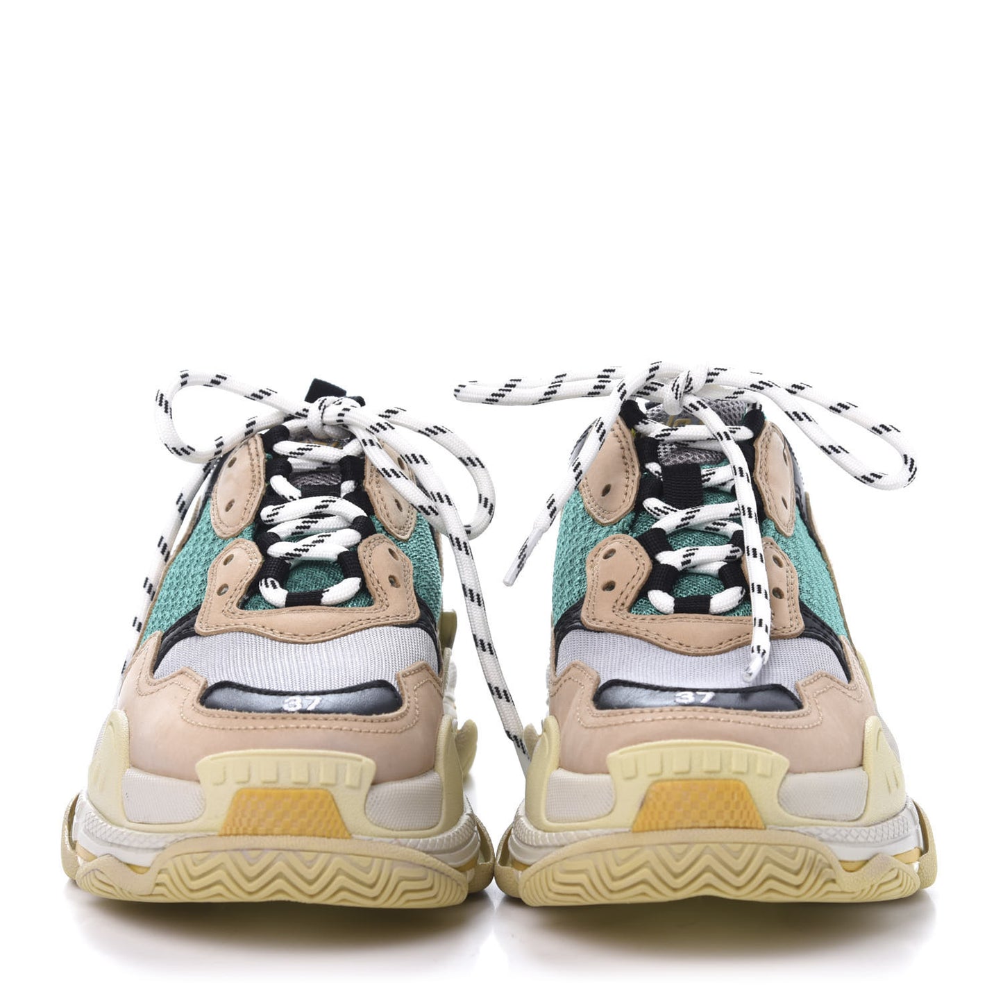 Fabric Mesh Womens Triple S Sneakers 37 Jaune Beige Vert Black Gris