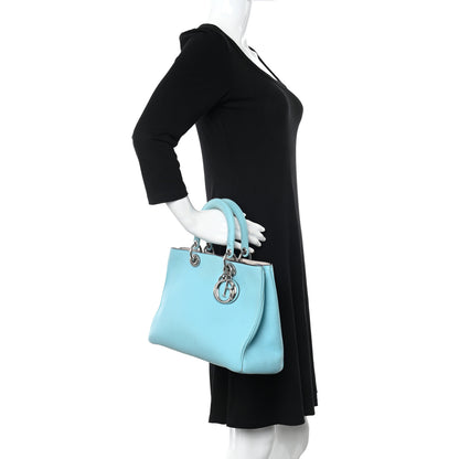 Christian Dior Smooth Calfskin Medium Diorissimo Tote Light Blue 2 of 17