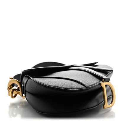 Christian Dior Grained Calfskin Saddle Bag With Strap Black 4 of 11