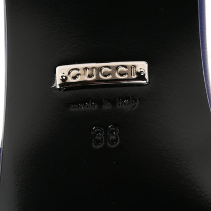 Gucci Tela Retino Nappa Charlotte Crystal GG Monogram Square G 35mm Slingback Pumps 38 Splash Net Blue Witch 7 of 9