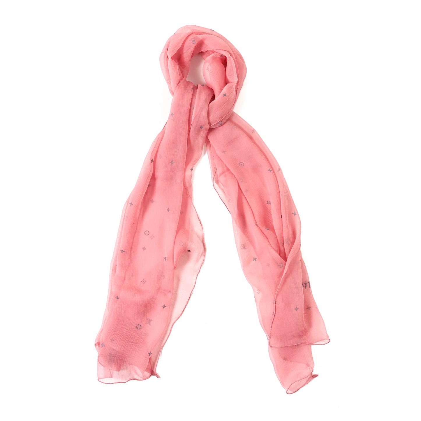 Silk Sheer Monogram Scarf Pink