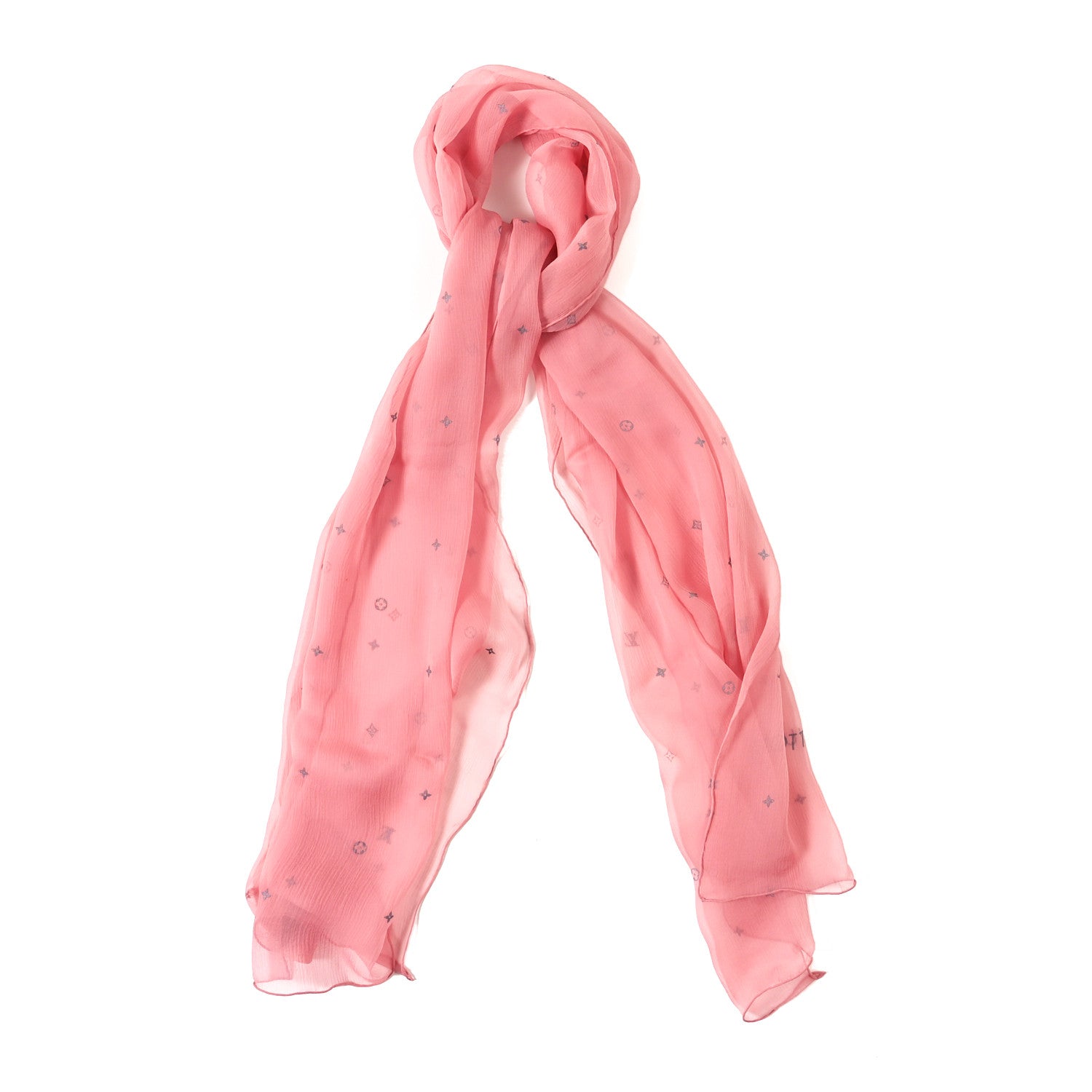 Louis Vuitton Silk Sheer Monogram Scarf Pink 1 of 5