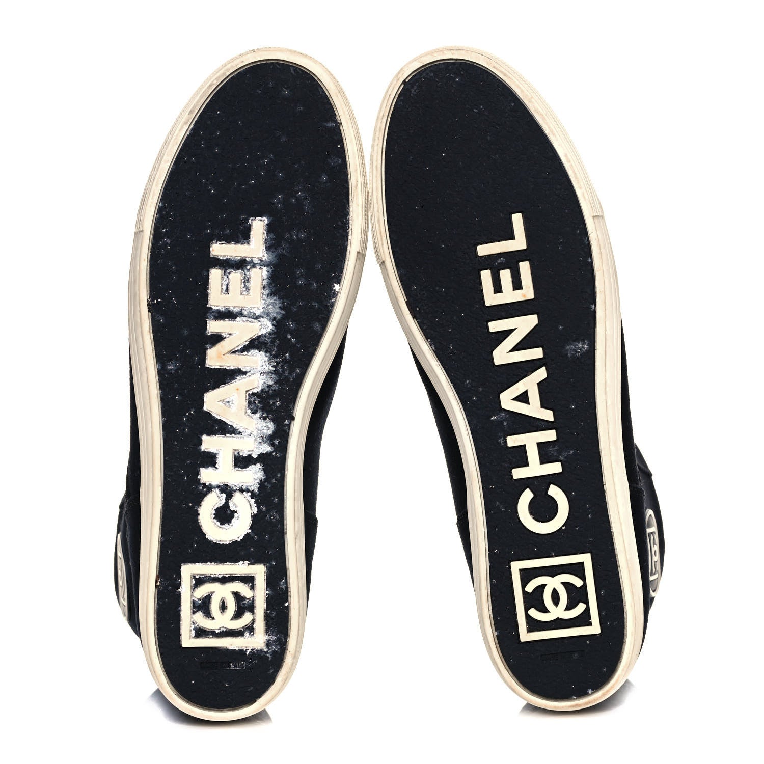 Chanel Canvas CC High Top Sneakers 41 Black White 5 of 7
