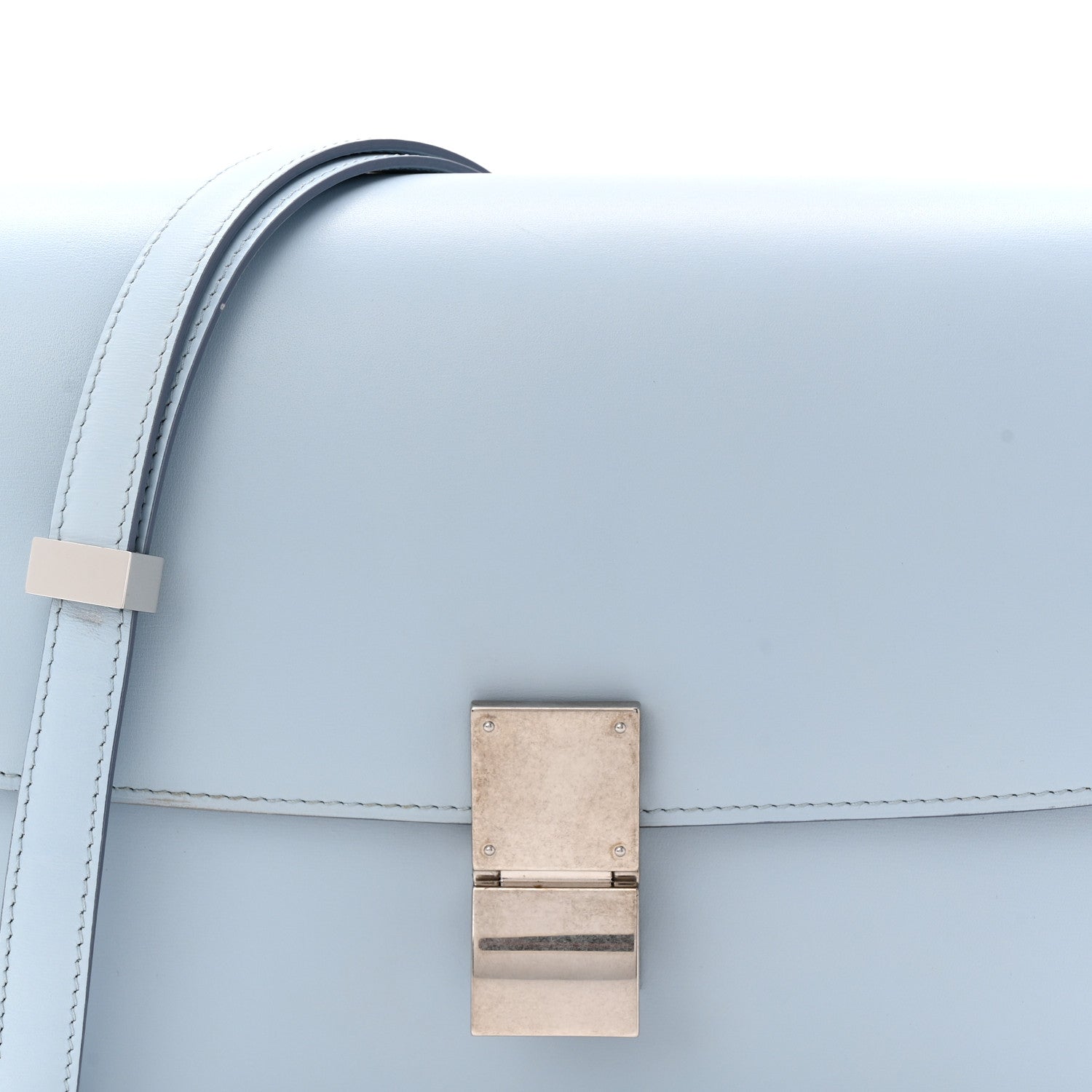 Celine Box Calfskin Medium Classic Box Flap Bag Pale Blue 8 of 10