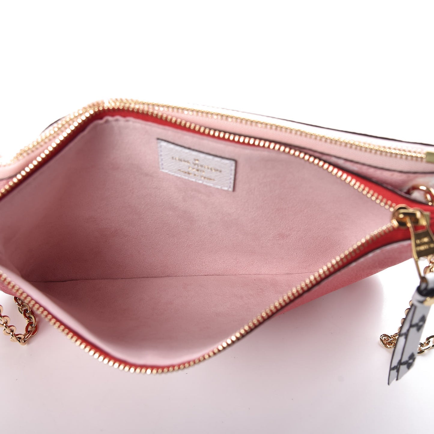 Monogram Giant Double Zip Pochette Rouge