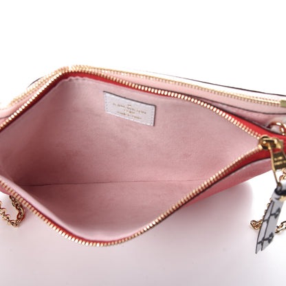 Louis Vuitton Monogram Giant Double Zip Pochette Rouge 7 of 9