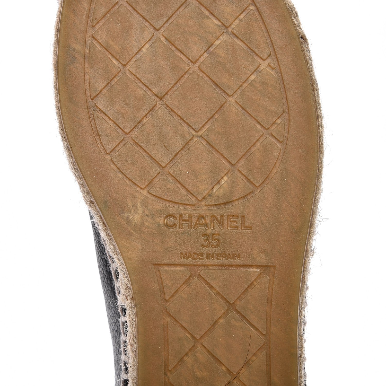 Chanel Grained Calfskin CC Espadrilles 35 Black 6 of 9