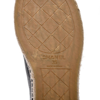 Chanel Grained Calfskin CC Espadrilles 35 Black 6 of 9