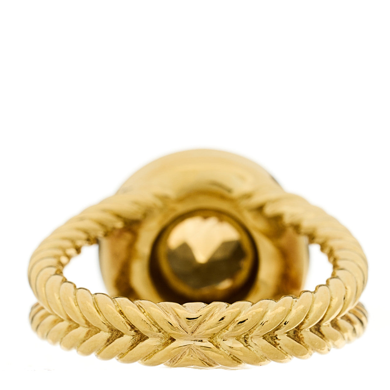 18K Yellow Gold Diamond Citrine 8mm Petite Cerise Ring 49 5