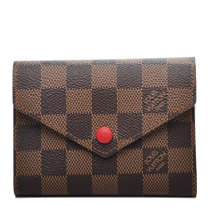Louis Vuitton Damier Ebene Victorine Wallet Red 1 of 7