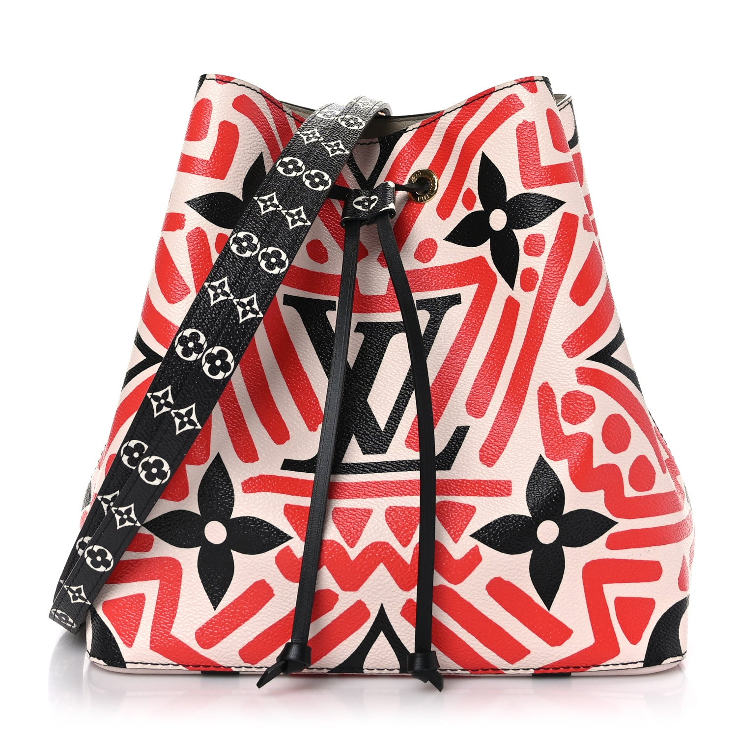 Louis Vuitton Monogram Giant Crafty NeoNoe MM Creme Rouge Black 1 of 9