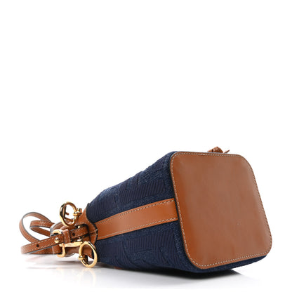 Fendi Denim Vitello King F is Fendi FF Embroidered Mini Mon Tresor Bucket Bag Blue Cuoio 4 of 10