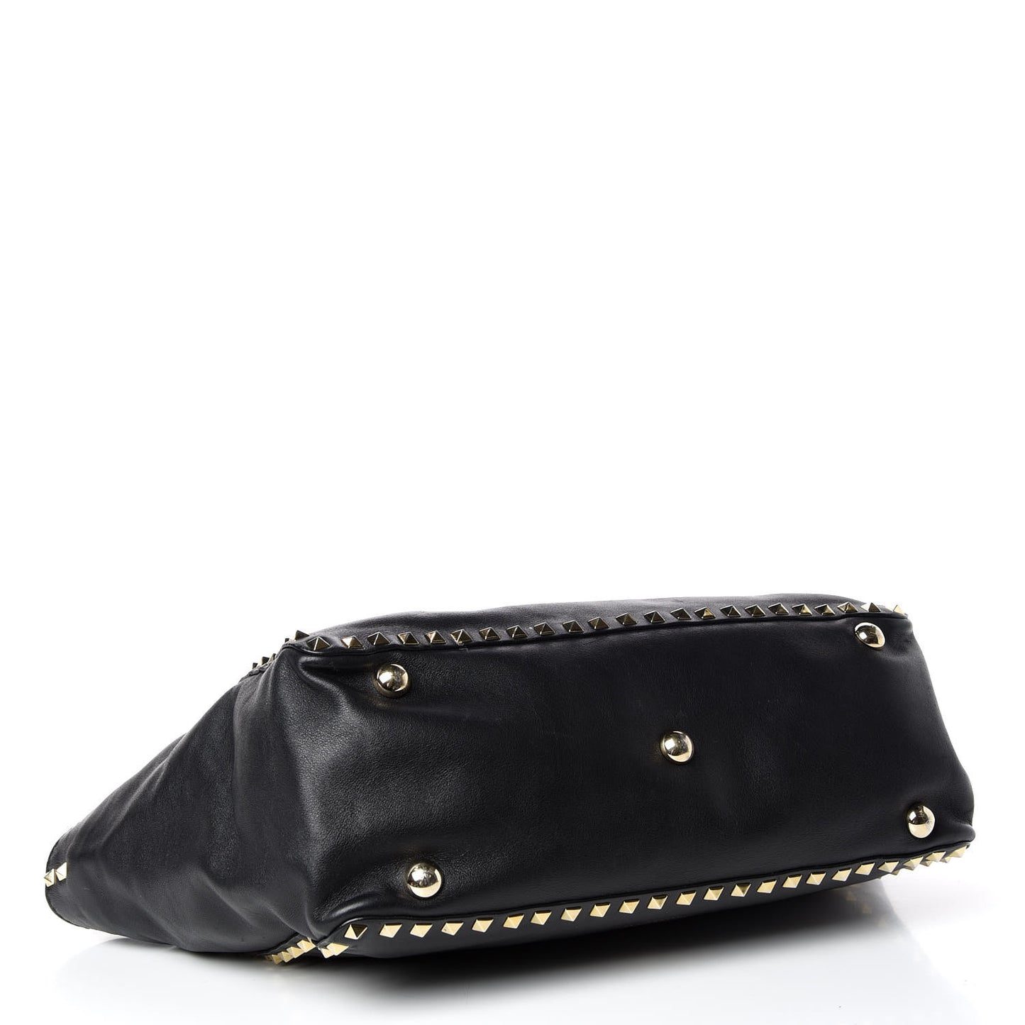 Vitello Medium Rockstud Tote Black