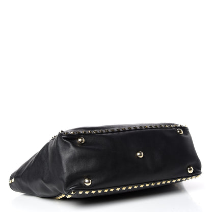 Valentino Garavani Vitello Medium Rockstud Tote Black 4 of 20