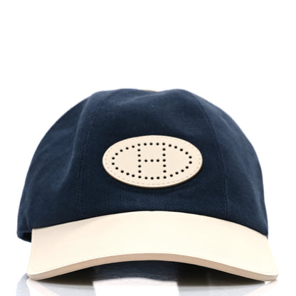Hermes Cotton Canvas Swift Sevres Evelyne Cap 57 Marine Nata 3 of 8