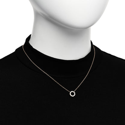 Tiffany 18K Rose Gold Diamond Mini Open Circle Pendant Necklace 2 of 4