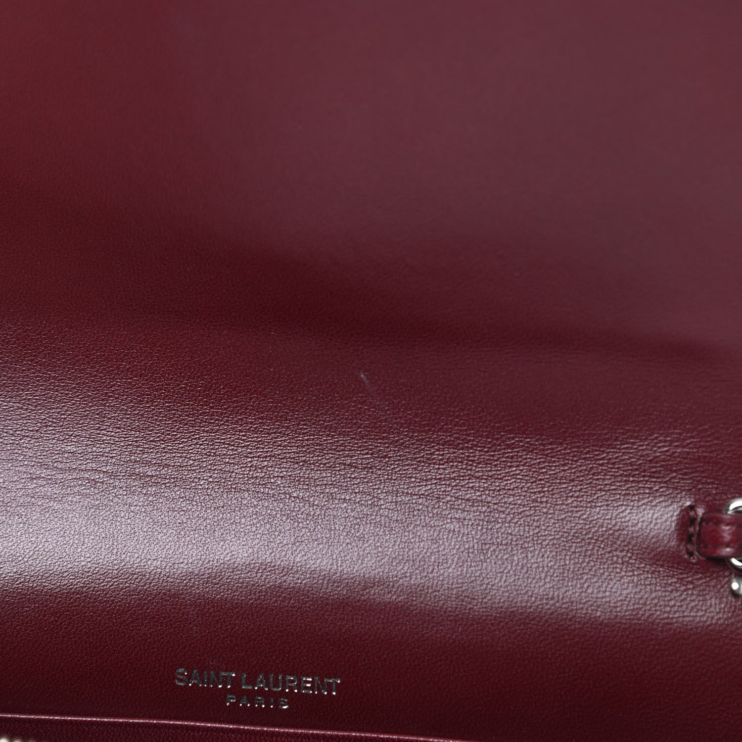Saint Laurent Velvet Crystal Monogram Kate Tassel Shoulder Bag Burgundy 12 of 14