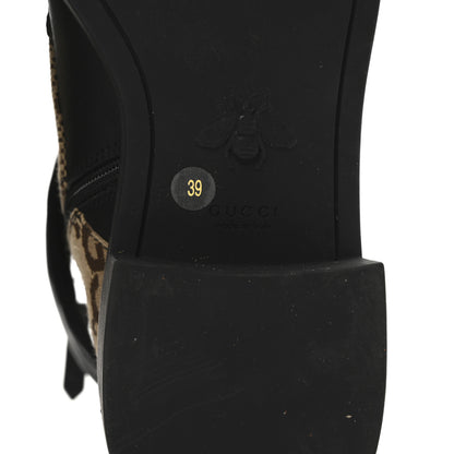Gucci Flores Calfskin Monogram Maxi GG Nappa Matelasse Double G 40mm Ankle Boots 39 Black Camel Ebony 7 of 8