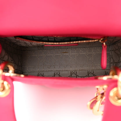 Christian Dior Lambskin Cannage Mini Lady Dior Hot Pink 5 of 15
