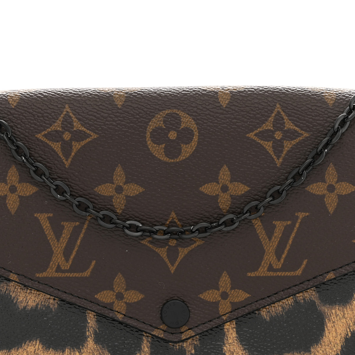 Monogram Animal Print Pochette Felicie Chain Wallet