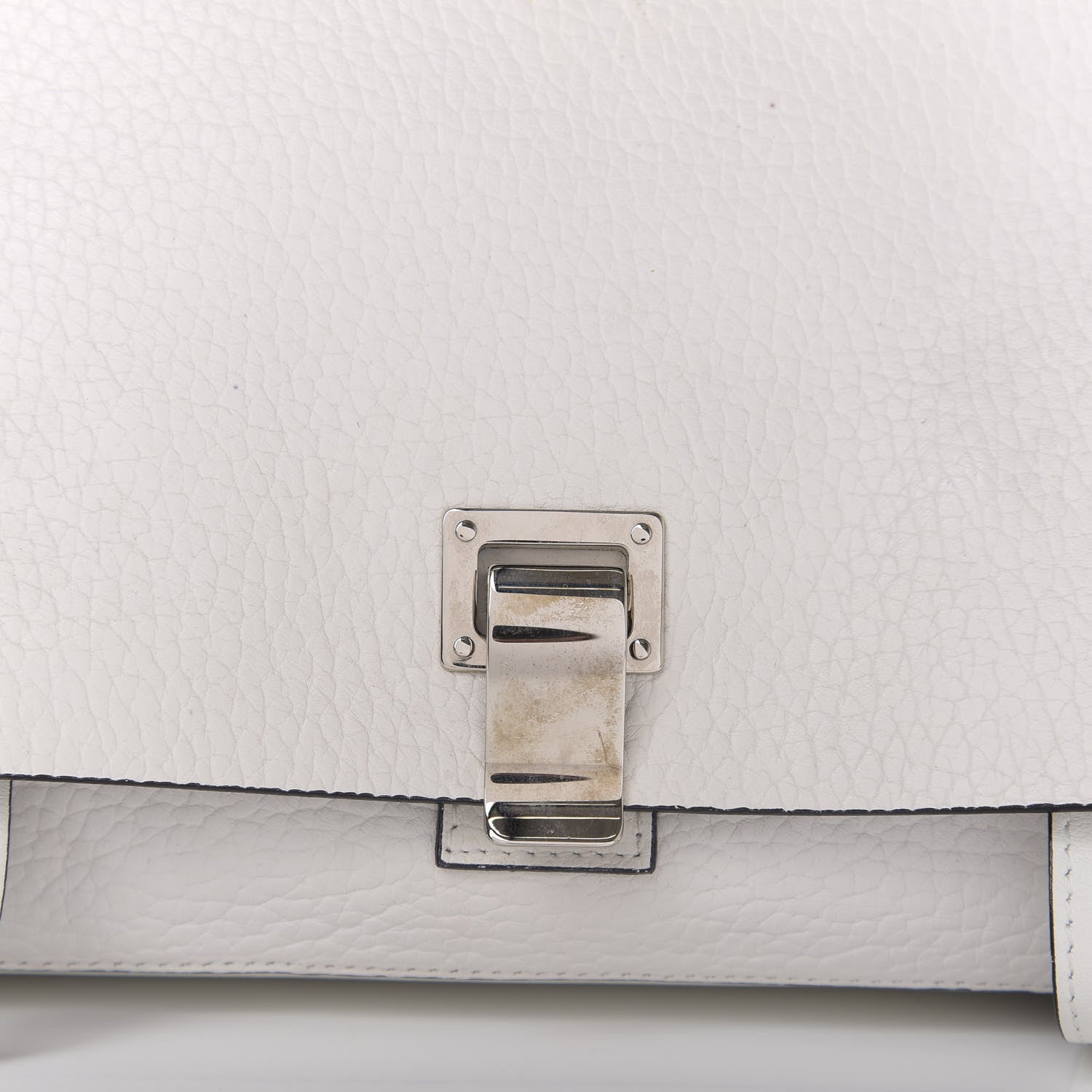 Proenza Schouler Pebbled Calfskin Double Sided PS Courier Bag White 9 of 12